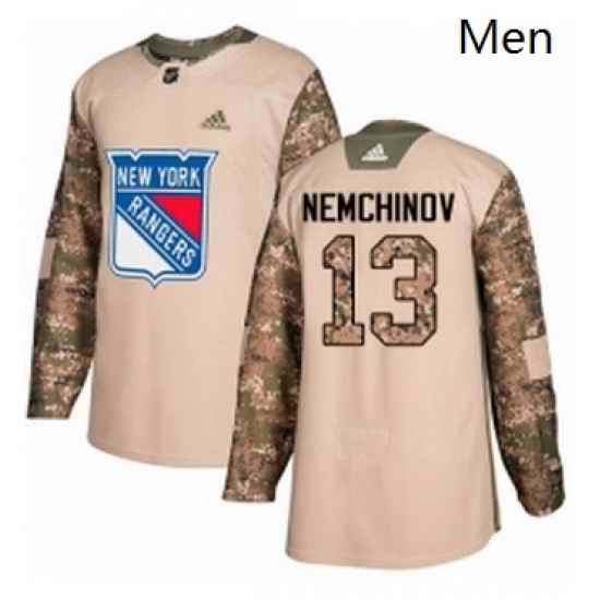 Mens Adidas New York Rangers 13 Sergei Nemchinov Authentic Camo Veterans Day Practice NHL Jersey